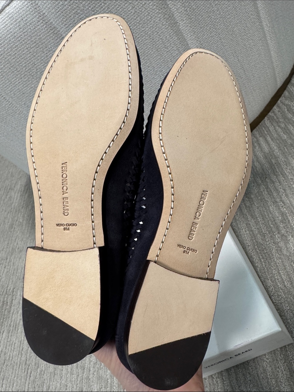 Veronica Beard NIB Penny Woven Suede Loafers Indigo Blue Size 9 - Picture 9 of 12